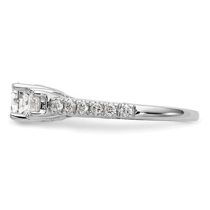 Verlobungsring aus 14K Weißgold mit 3 simulierten Diamanten