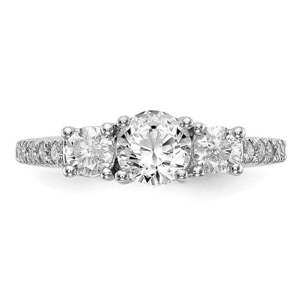 Verlobungsring aus 14K Weißgold mit 3 simulierten Diamanten