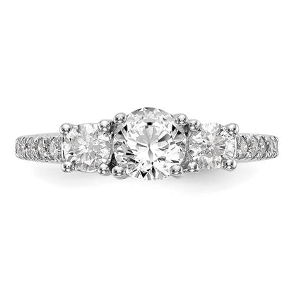Verlobungsring aus 14K Weißgold mit 3 simulierten Diamanten