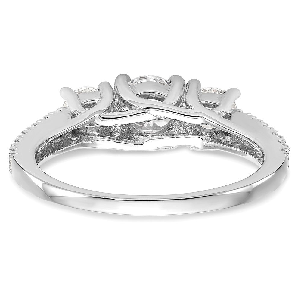 Verlobungsring aus 14K Weißgold mit 3 simulierten Diamanten