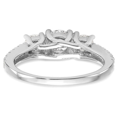 Verlobungsring aus 14K Weißgold mit 3 simulierten Diamanten