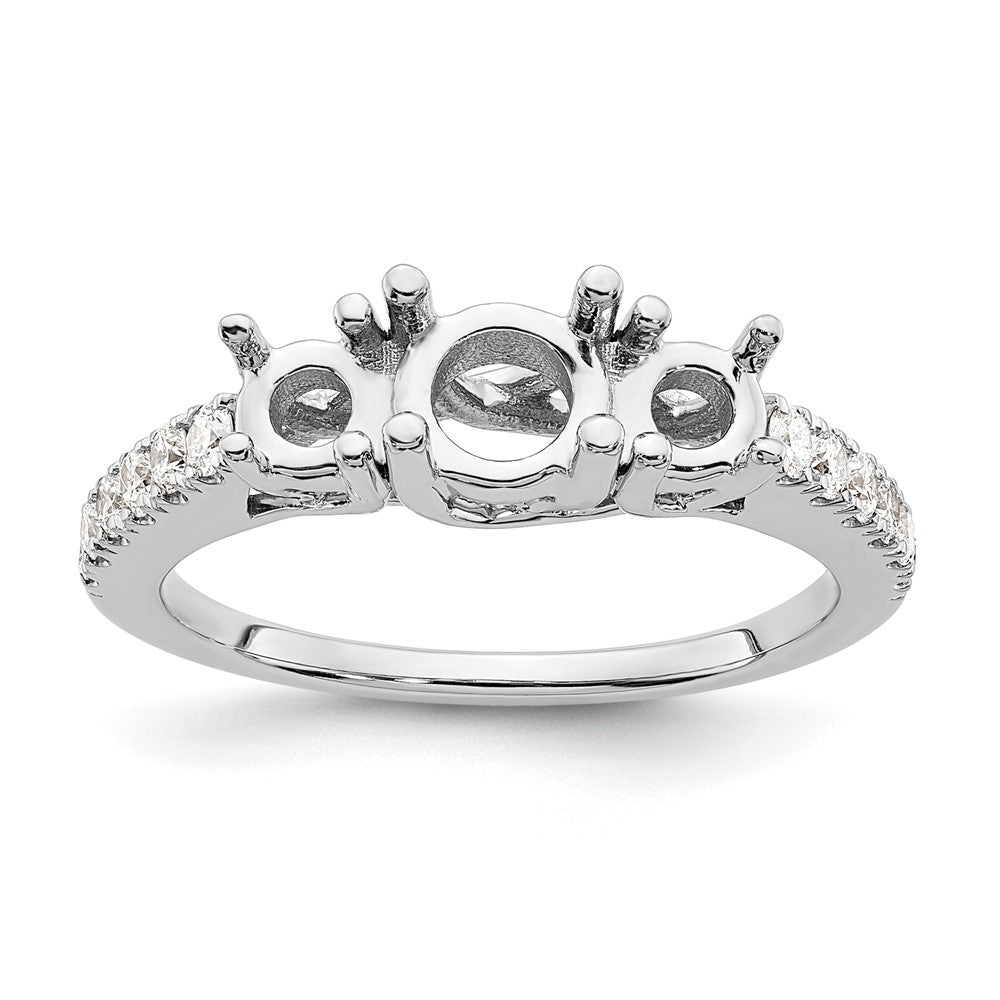 Verlobungsring aus 14K Weißgold mit 3 simulierten Diamanten