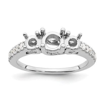 Verlobungsring aus 14K Weißgold mit 3 simulierten Diamanten