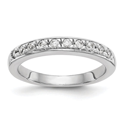 14K Weißgold Ehering mit natürlichen Diamanten 0,35 ct