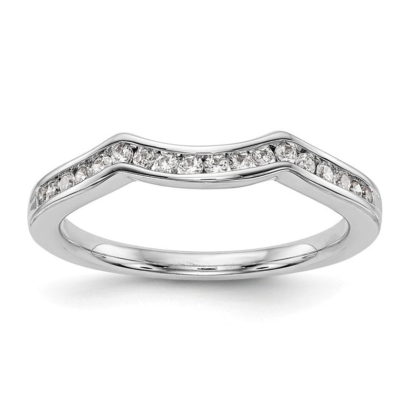 14K Weißgold Ehering mit natürlichen Diamanten