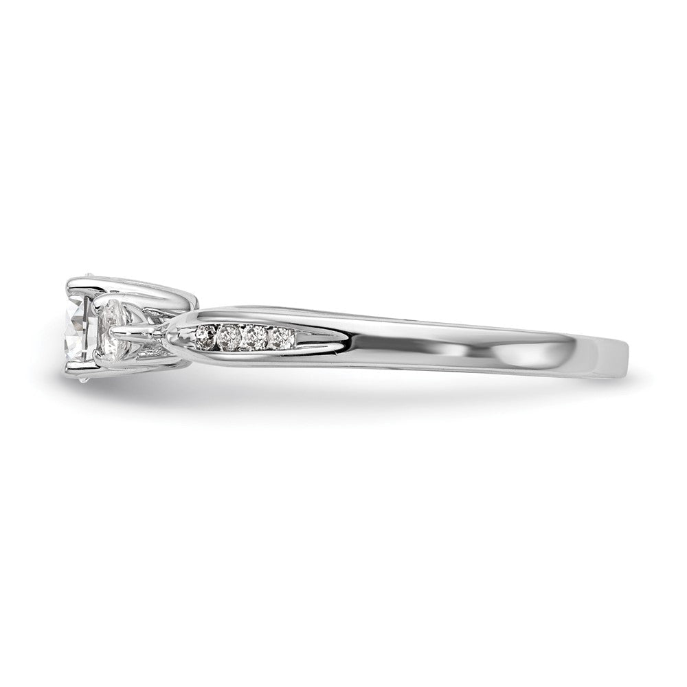 14K Weißgold Verlobungsring mit 0,625 ct. Labor gezüchteten Diamanten VS/SI+ G+, Drei-Steine-Fassung, komplett