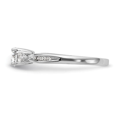 14K Weißgold Verlobungsring mit 0,625 ct. Labor gezüchteten Diamanten VS/SI+ G+, Drei-Steine-Fassung, komplett