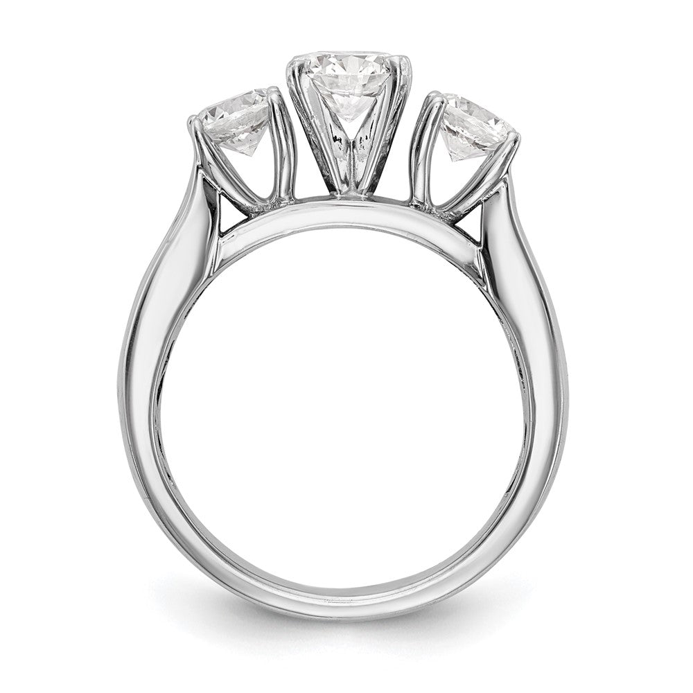 14K Weißgold Verlobungsring mit Diamant-Simulanten in Drei-Krappen-Fassung
