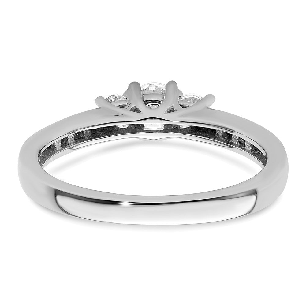 585 Weißgold Verlobungsring mit 3 simulierten Diamanten
