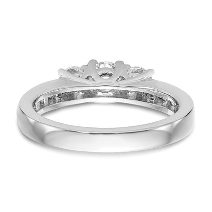 14K Weißgold Verlobungsring mit 0,625 ct. im Labor gezüchteten Diamanten VS/SI+ G+, Drei-Stein