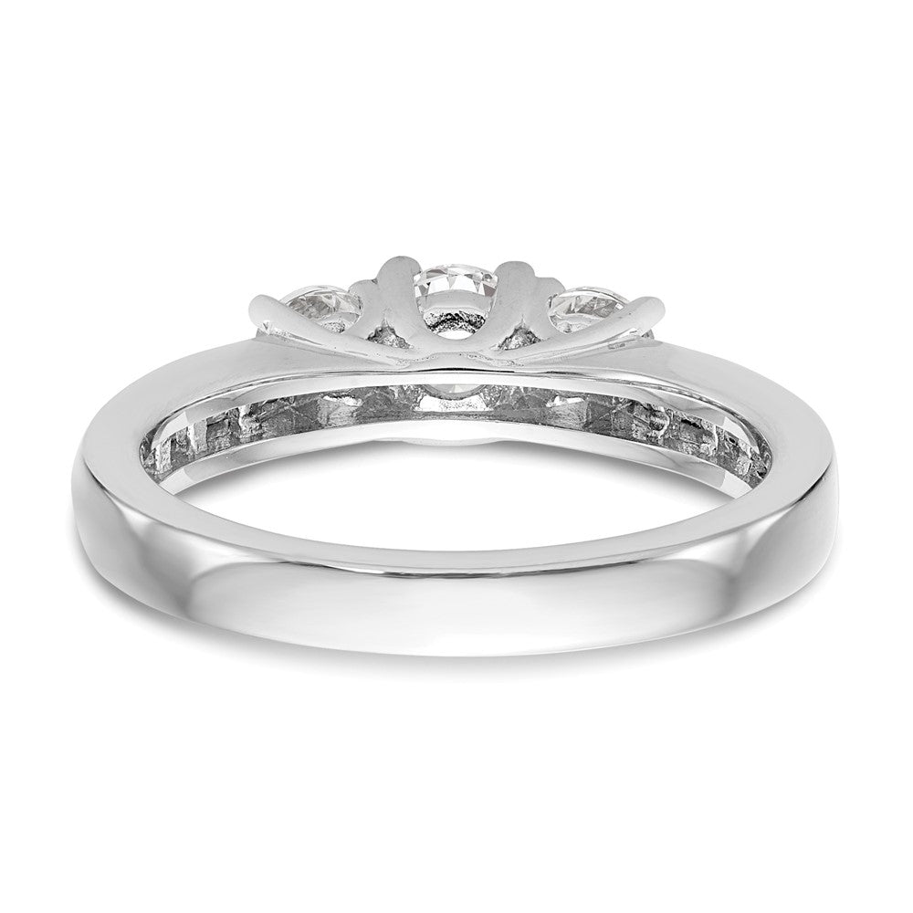 14K Weißgold Verlobungsring mit 1 ct. im Labor gezüchtetem Diamant VS/SI+ G+ in Dreisteinfassung