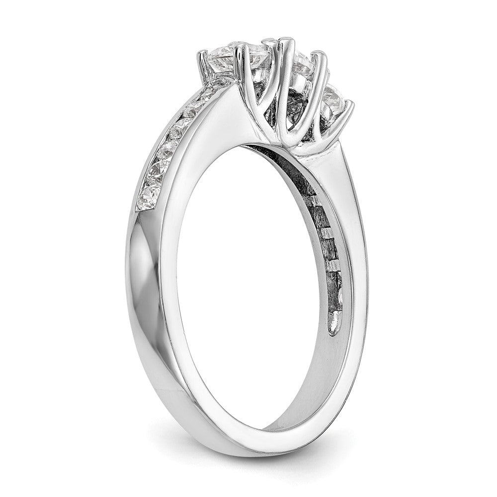 14K Weißgold Verlobungsring mit 0,625 ct. im Labor gezüchteten Diamanten VS/SI+ G+, Drei-Stein
