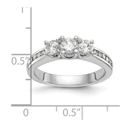 14K Weißgold Verlobungsring mit 0,625 ct. im Labor gezüchteten Diamanten VS/SI+ G+, Drei-Stein