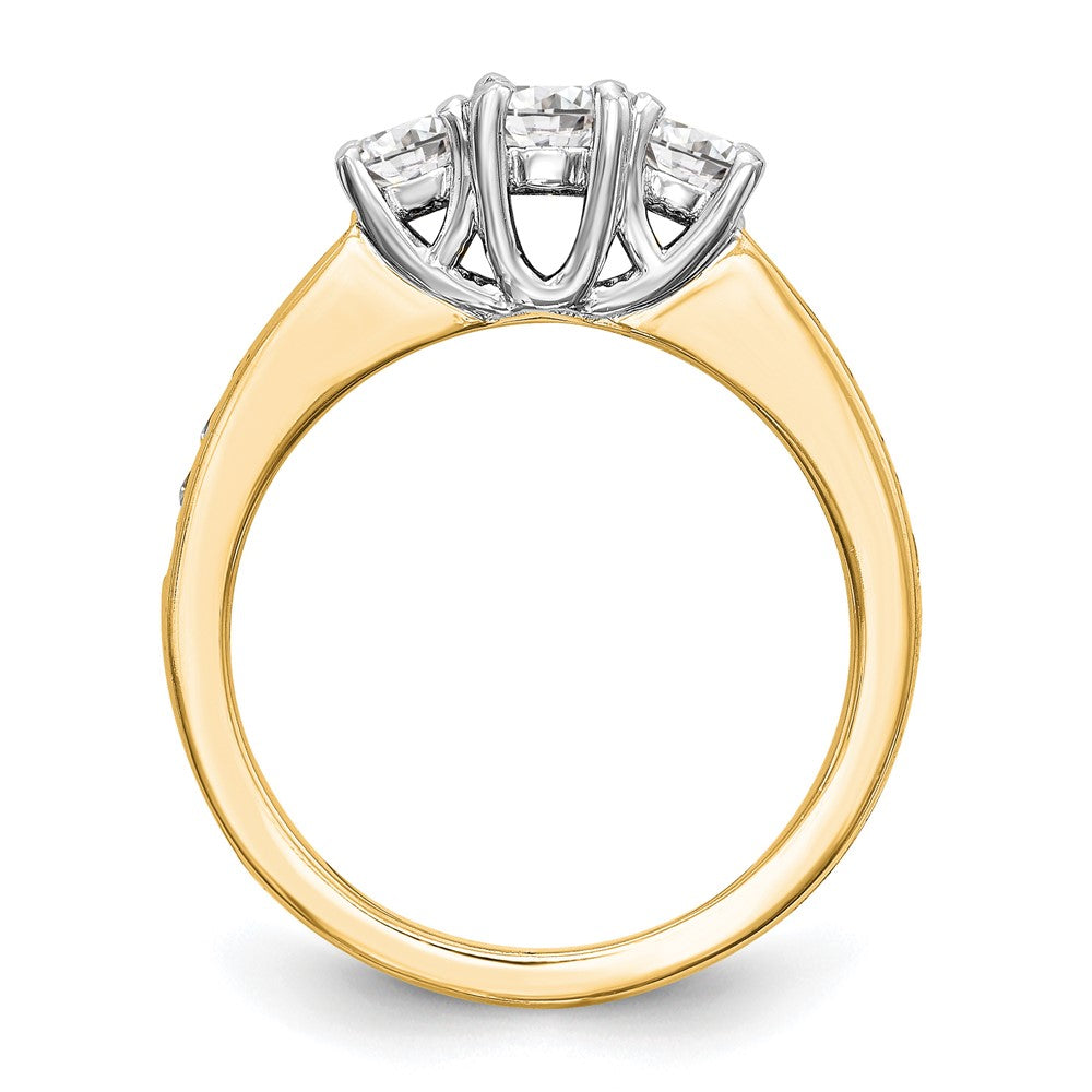 14K Verlobungsring Bicolor mit 3 Zirkonia