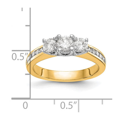 14K Verlobungsring Bicolor mit 3 Zirkonia