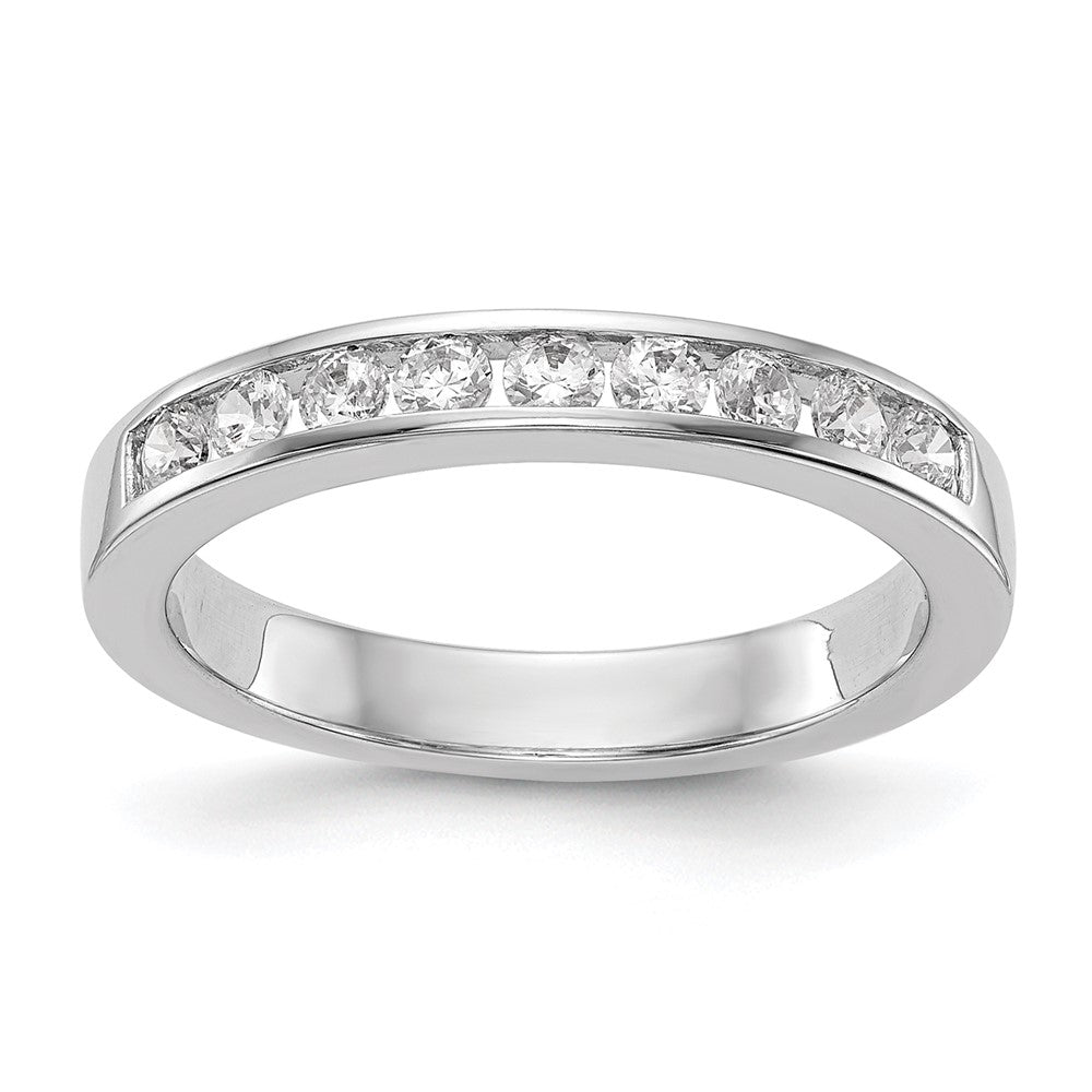 Trauring aus 14K Weißgold mit natürlichen Diamanten
