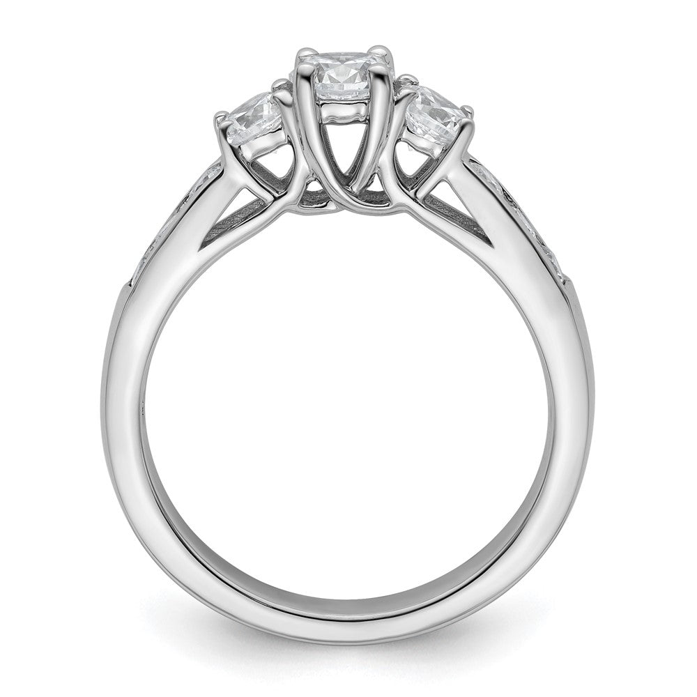 585 Weißgold Verlobungsring mit 3 simulierten Diamanten