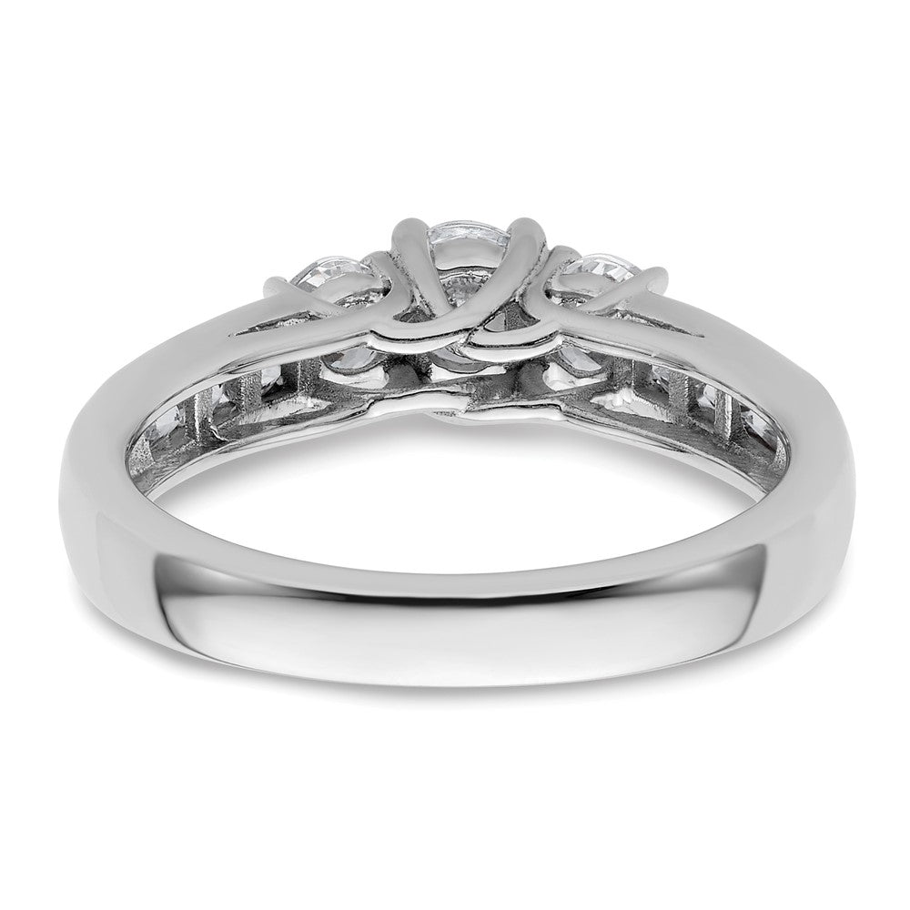 585 Weißgold Verlobungsring mit 3 simulierten Diamanten