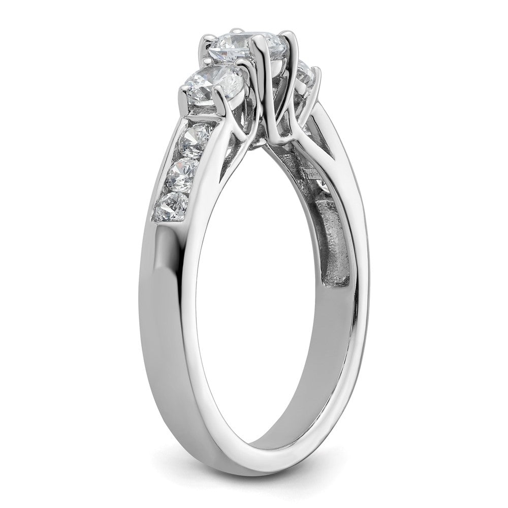 585 Weißgold Verlobungsring mit 3 simulierten Diamanten
