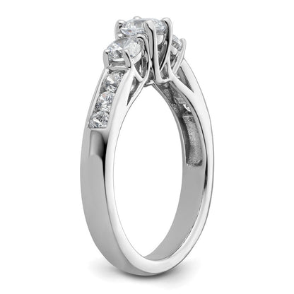585 Weißgold Verlobungsring mit 3 simulierten Diamanten