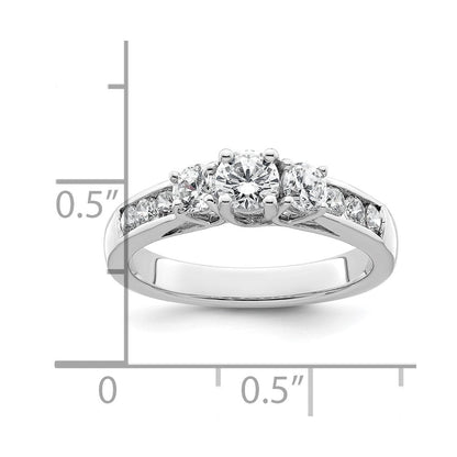 585 Weißgold Verlobungsring mit 3 simulierten Diamanten