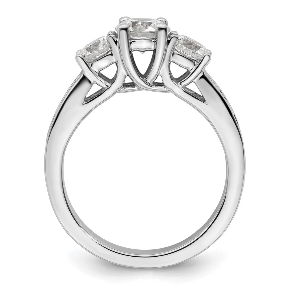 Verlobungsring aus 14K Weißgold mit drei simulierten Diamanten