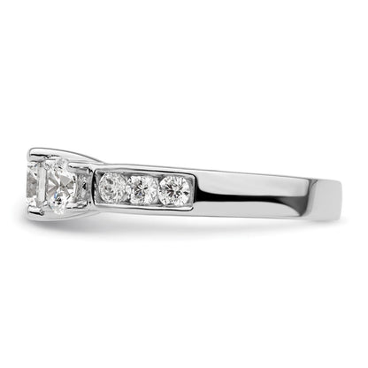 Verlobungsring aus 14K Weißgold mit drei simulierten Diamanten
