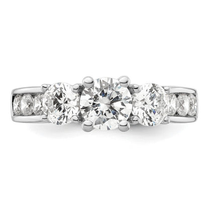 Verlobungsring aus 14K Weißgold mit drei simulierten Diamanten