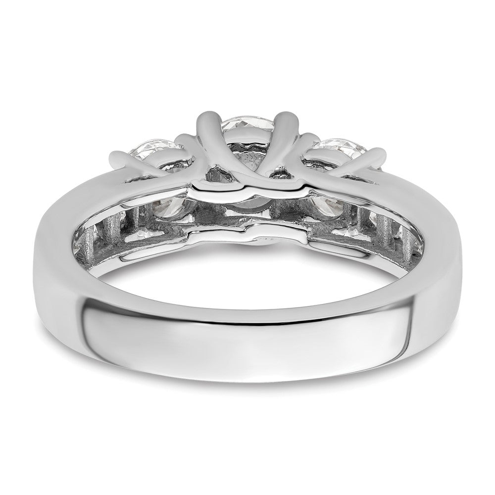 Verlobungsring aus 14K Weißgold mit drei simulierten Diamanten
