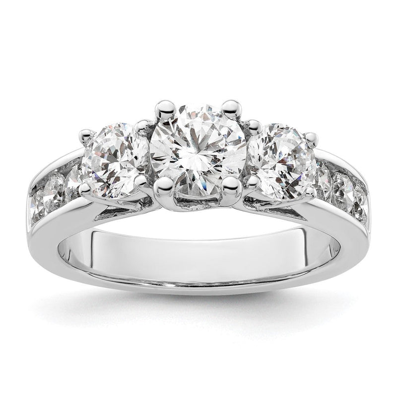 Verlobungsring aus 14K Weißgold mit drei simulierten Diamanten