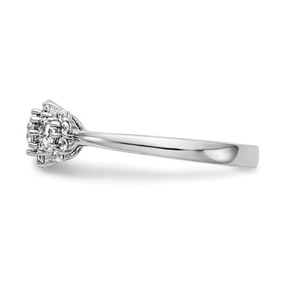 14K Weißgold Dreistein-Verlobungsring mit simulierten Diamanten