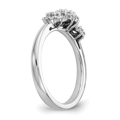 14K Weißgold Dreistein-Verlobungsring mit simulierten Diamanten