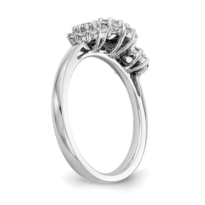 14K Weißgold Dreistein-Verlobungsring mit simulierten Diamanten