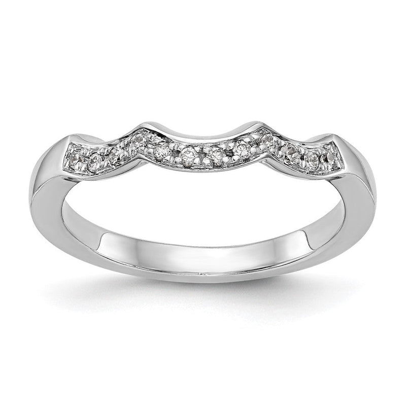 14K Weißgold Ehering mit natürlichen Diamanten