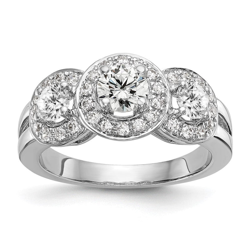 14K Weißgold 1 1/3 Karat Im Labor Gezüchtet Diamant Vs/si+ G+ Komplett Dreistein Verlobungsring (size 7 Nur)