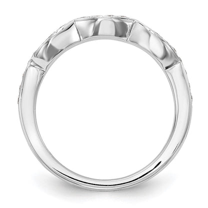14K Weißgold Ehering mit natürlichen Diamanten