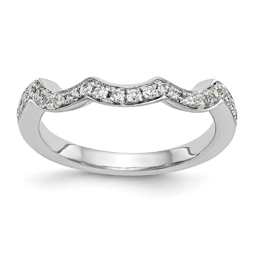 14K Weißgold Ehering mit natürlichen Diamanten