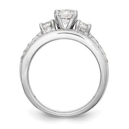 14K Weißgold Verlobungsring mit Labor-gewachsenen Diamanten VS/SI FGH, Drei-Stein