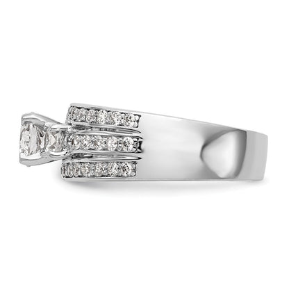 14K Weißgold Verlobungsring mit Labor-gewachsenen Diamanten VS/SI FGH, Drei-Stein