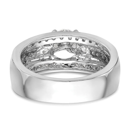 14K Weißgold Verlobungsring mit Labor-gewachsenen Diamanten VS/SI FGH, Drei-Stein