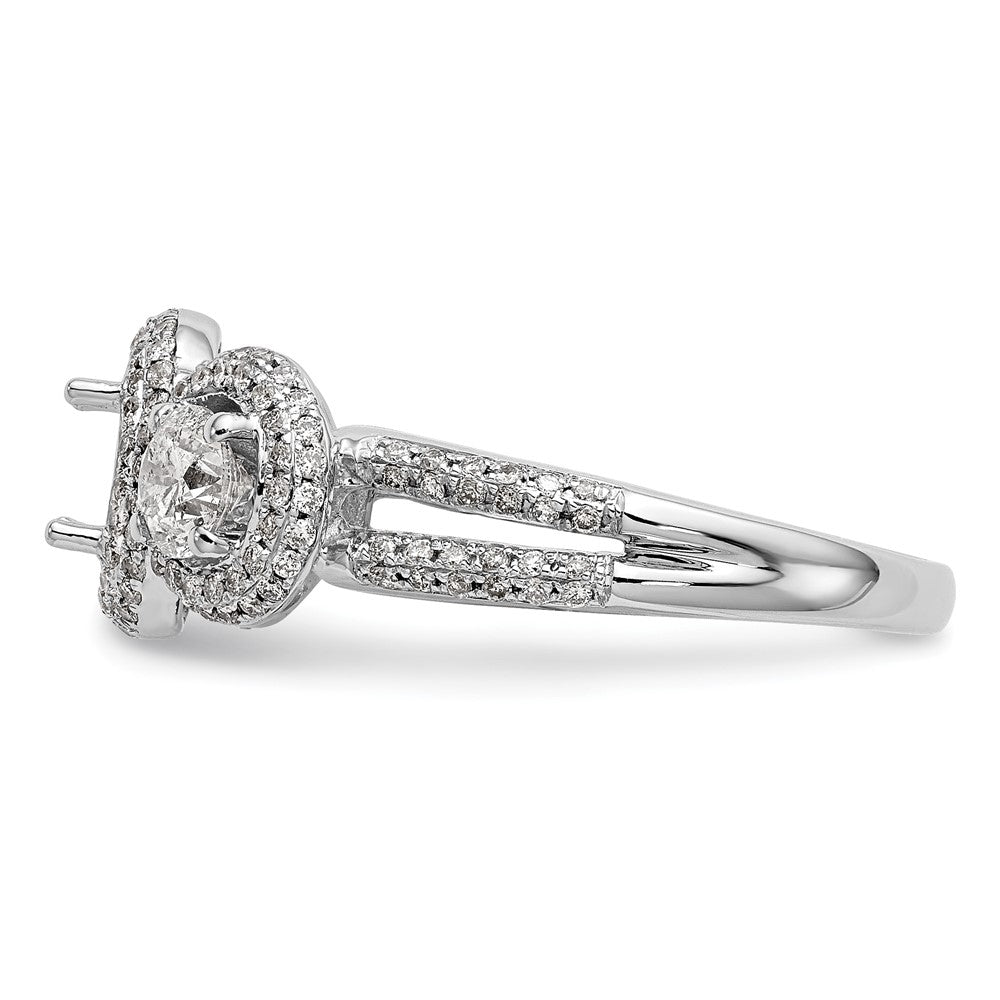 14K Weißgold Verlobungsring mit 3 simulierten Diamanten