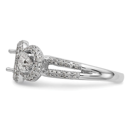 14K Weißgold Verlobungsring mit 3 simulierten Diamanten