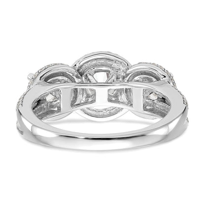 14K Weißgold Verlobungsring mit 3 simulierten Diamanten