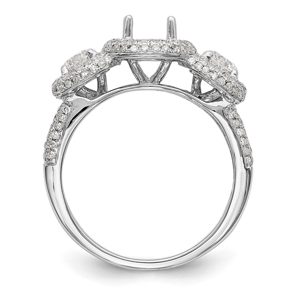 14K Weißgold Verlobungsring mit 3 simulierten Diamanten
