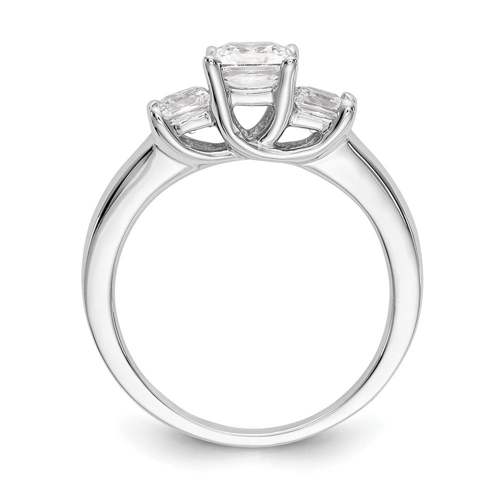 Verlobungsring aus 14K Weißgold mit 3 simulierten Diamanten