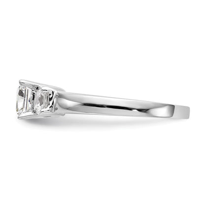 Verlobungsring aus 14K Weißgold mit 3 simulierten Diamanten