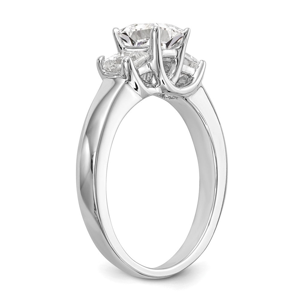Verlobungsring aus 14K Weißgold mit 3 simulierten Diamanten