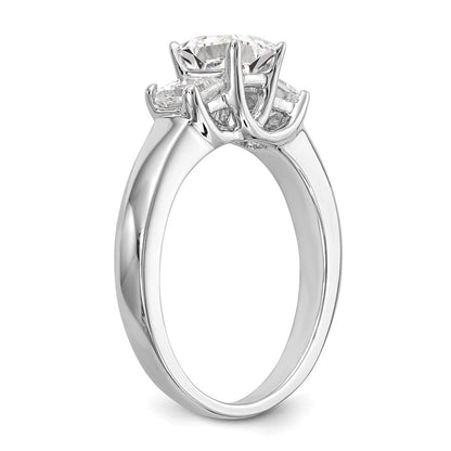 Verlobungsring aus 14K Weißgold mit 3 simulierten Diamanten