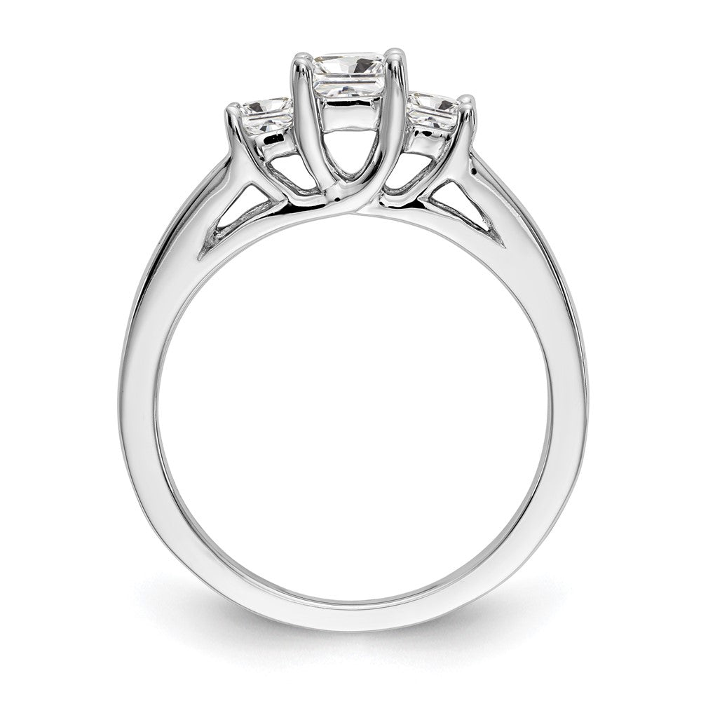 Verlobungsring aus 14K Weißgold mit 3 simulierten Diamanten