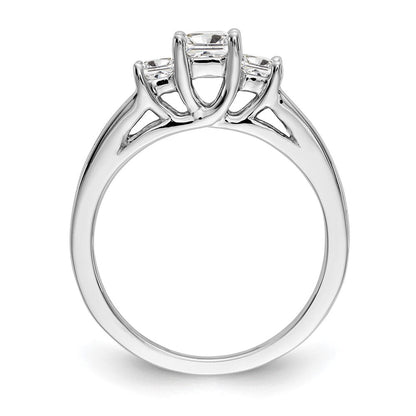 Verlobungsring aus 14K Weißgold mit 3 simulierten Diamanten